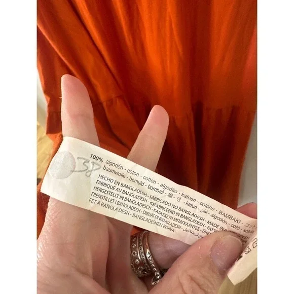 Zara Tiered Maxi Dress, Dark Orange, womens medium - Picture 6 of 8
